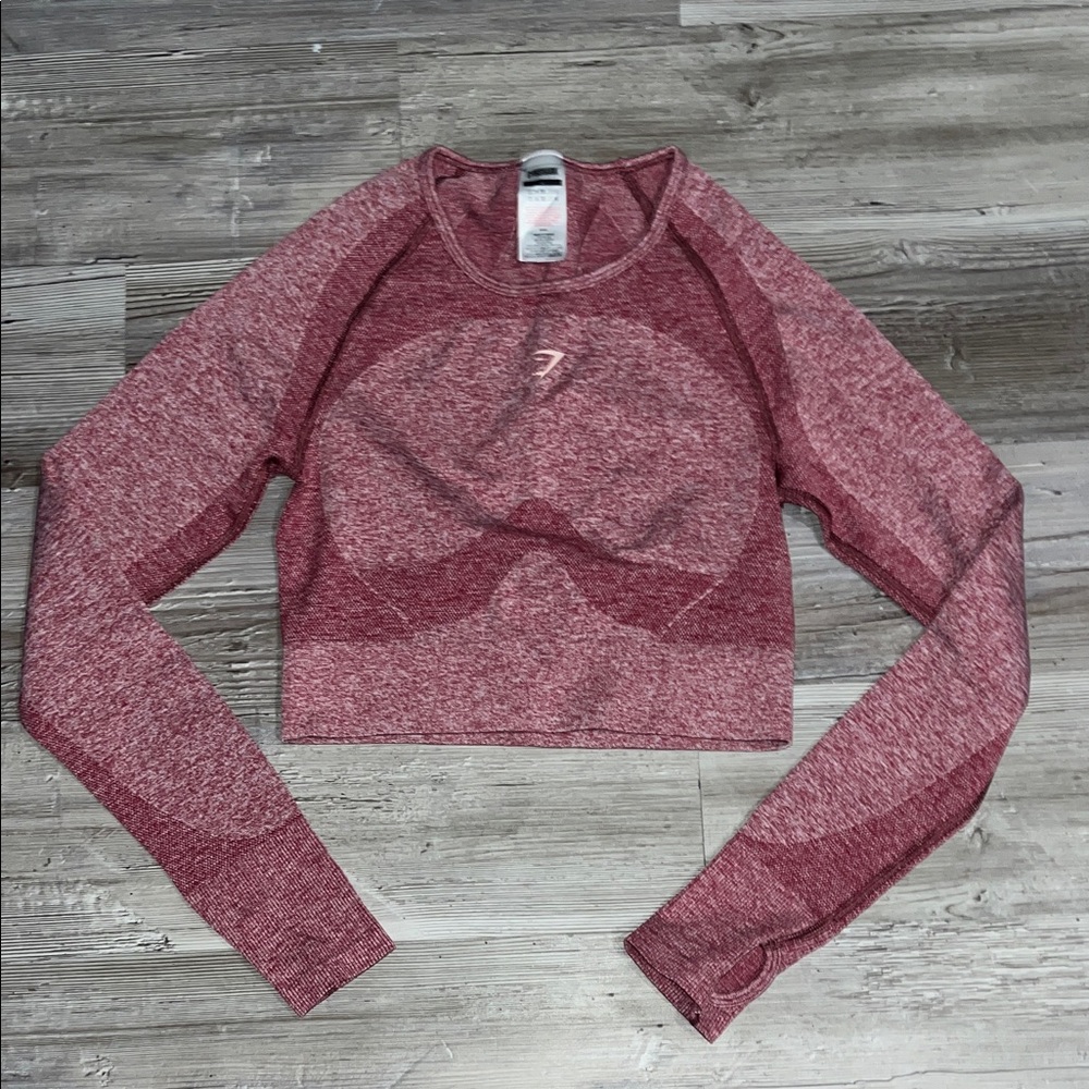 Gymshark Maroon Long Sleeve Workout Top